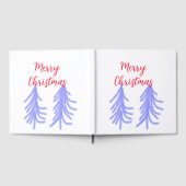Vrolijk kerstrood paarse pastel dennenboom waterc gastenboek (Volledig)