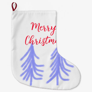 Vrolijk kerstrood paarse pastel dennenboom waterc grote kerstsok