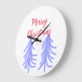 Vrolijk kerstrood paarse pastel dennenboom waterc grote klok (Hoek)