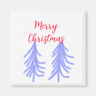 Vrolijk kerstrood paarse pastel dennenboom waterc magneet