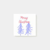 Vrolijk kerstrood paarse pastel dennenboom waterc post-it® notes (Voorkant)