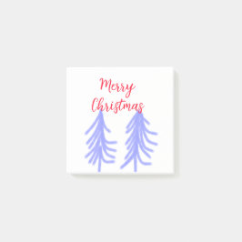 Vrolijk kerstrood paarse pastel dennenboom waterc post-it® notes