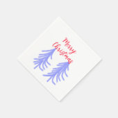 Vrolijk kerstrood paarse pastel dennenboom waterc servet (Hoek)