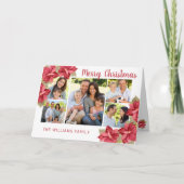 Vrolijk kerstrood Poinsettia-Waterverf Feestdagen Kaart (Voorkant)