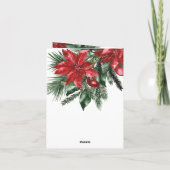 Vrolijk kerstrood Poinsettias Pine Bough Feestdagen Kaart (Achterkant)