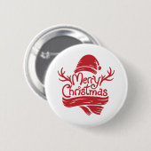 Vrolijk kerstrood ronde button 5,7 cm (Voorkant /achterkant)