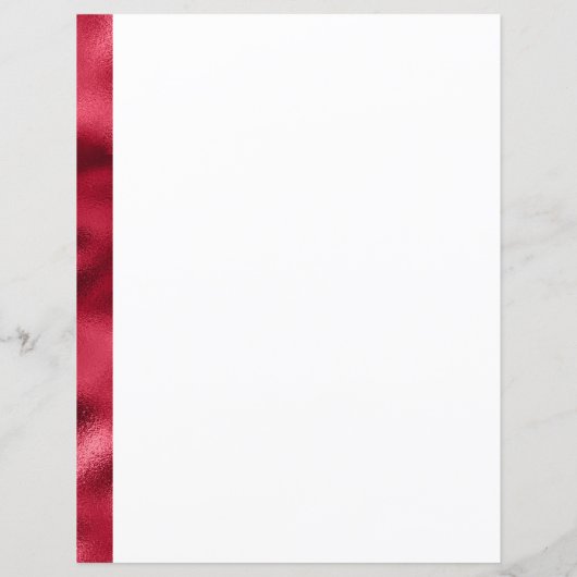 Vrolijk kerstrood satin Chic Metallic Briefpapier (Achterkant)