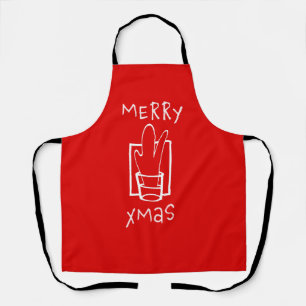 Vrolijk kerstrood schort