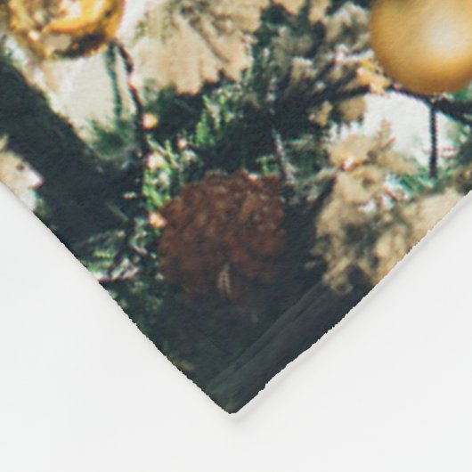 Vrolijk kerstrood script 3 foto's collage chic fleece deken (Hoek)