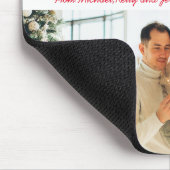 Vrolijk kerstrood script 3 foto's collage chic muismat (Hoek)