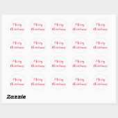 Vrolijk Kerstrood Script Eenvoudig Wit Ronde Sticker (Vel)