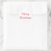 Vrolijk Kerstrood Script Eenvoudig Wit Ronde Sticker (Tas)