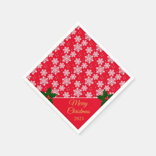 Vrolijk kerstrood servet (Hoek)