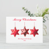 Vrolijk kerstrood sterren met platte tekaart (Staand voorkant)