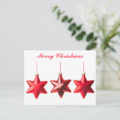 Vrolijk kerstrood sterren versierd met tekst feestdagenkaart (Staand voorkant)