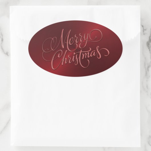 Vrolijk kerstrood Sticker in reliëf (Tas)