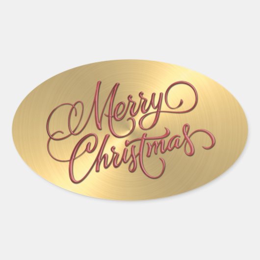 Vrolijk kerstrood Sticker in reliëf (Voorkant)