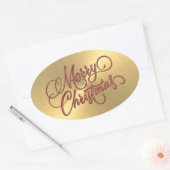 Vrolijk kerstrood Sticker in reliëf (Envelop)