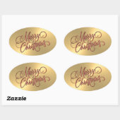 Vrolijk kerstrood Sticker in reliëf (Vel)