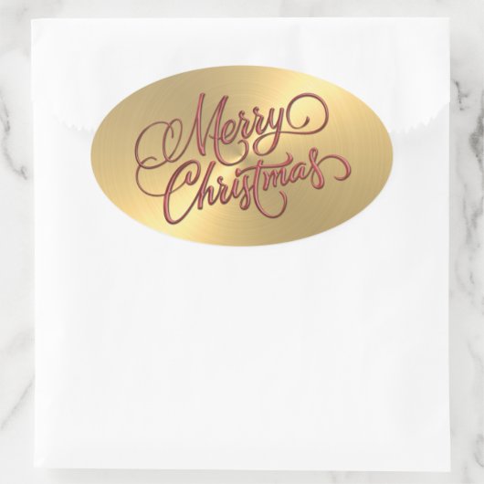 Vrolijk kerstrood Sticker in reliëf (Tas)