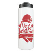 Vrolijk kerstrood thermosbeker (Voorkant)