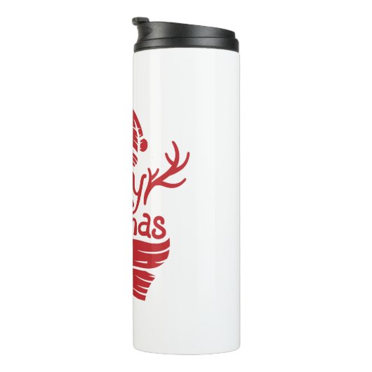 Vrolijk kerstrood thermosbeker (Geroteerd rechts)