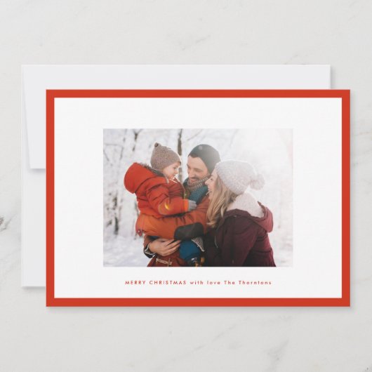 Vrolijk kerstrood | Thin Photo lijst op maat Feestdagenkaart (Voorkant)