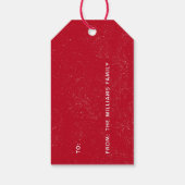 Vrolijk kerstrood Truck Buffalo Pset Cadeaulabel (Achterkant)