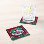 Vrolijk kerstrood  Truck Buffalo Pset Kartonnen Onderzetters (Insitu)