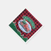 Vrolijk kerstrood Truck Buffalo Pset Servet (Hoek)