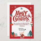 Vrolijk kerstrood vakantie Kaart (Voorkant / Achterkant)