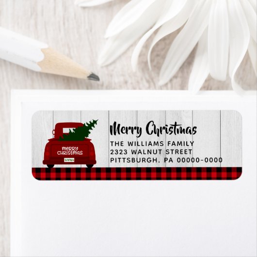 Vrolijk kerstrood veer etiket (Insitu)