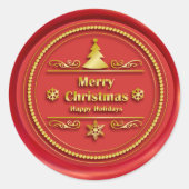 Vrolijk kerstrood wax zegel (Voorkant)