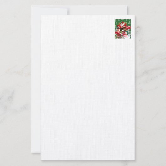 Vrolijk kerstrood wit briefpapier (Voorkant)