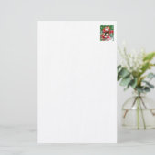Vrolijk kerstrood wit briefpapier (Staand voorkant)
