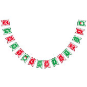 Vrolijk kerstrood wit gebarsten vlaggetjes (Alle)