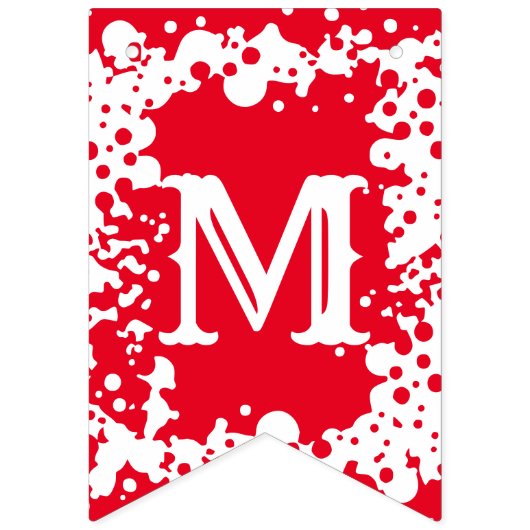 Vrolijk kerstrood wit gebarsten vlaggetjes (Eerste vlag)