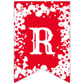 Vrolijk kerstrood wit gebarsten vlaggetjes (Derde vlag)