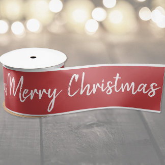 Vrolijk kerstrood wit lint | personaliseren