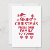 Vrolijk Kerstrood wit moderne fotokaart Feestdagenkaart (Voorkant)