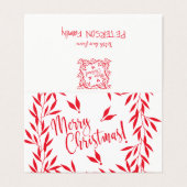 Vrolijk kerstrood wit uw fototekst binnen kaart (Buitenkant ongevouwen)