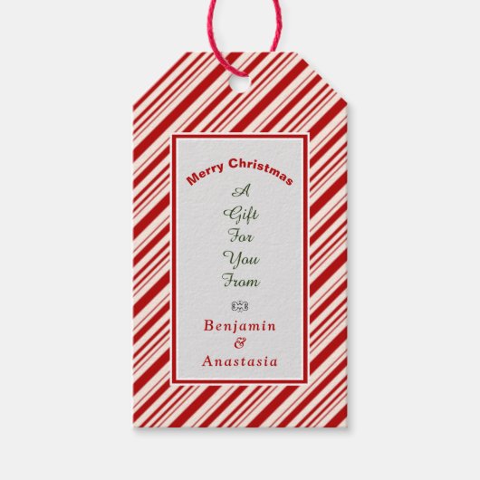Vrolijk kerstrood Witte Feestdagen personaliseren Cadeaulabel (Voorkant)