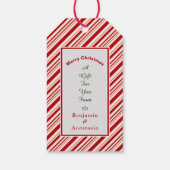 Vrolijk kerstrood Witte Feestdagen personaliseren Cadeaulabel (Achterkant)