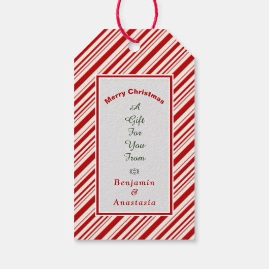 Vrolijk kerstrood Witte Feestdagen personaliseren Cadeaulabel (Achterkant)