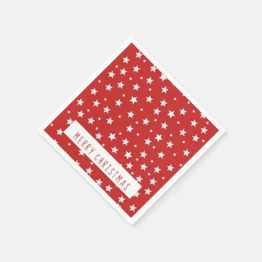 Vrolijk kerstrood-witte Feestdagen Servet (Hoek)
