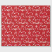 Vrolijk kerstrood witte sneeuwvlokken schattig mod cadeaupapier (Vlak)