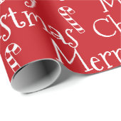 Vrolijk kerstrood witte snoepsuikerriet schattig m cadeaupapier (Rol Hoek)