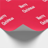 Vrolijk kerstrood Witte Striped Sjabloon Cadeaupapier (Hoek)