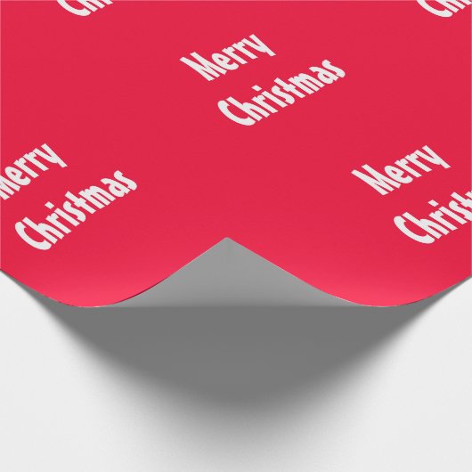 Vrolijk kerstrood Witte Striped Sjabloon Cadeaupapier (Hoek)