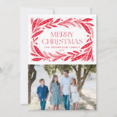 Vrolijk kerstrood Wreath Kaart (Voorkant)